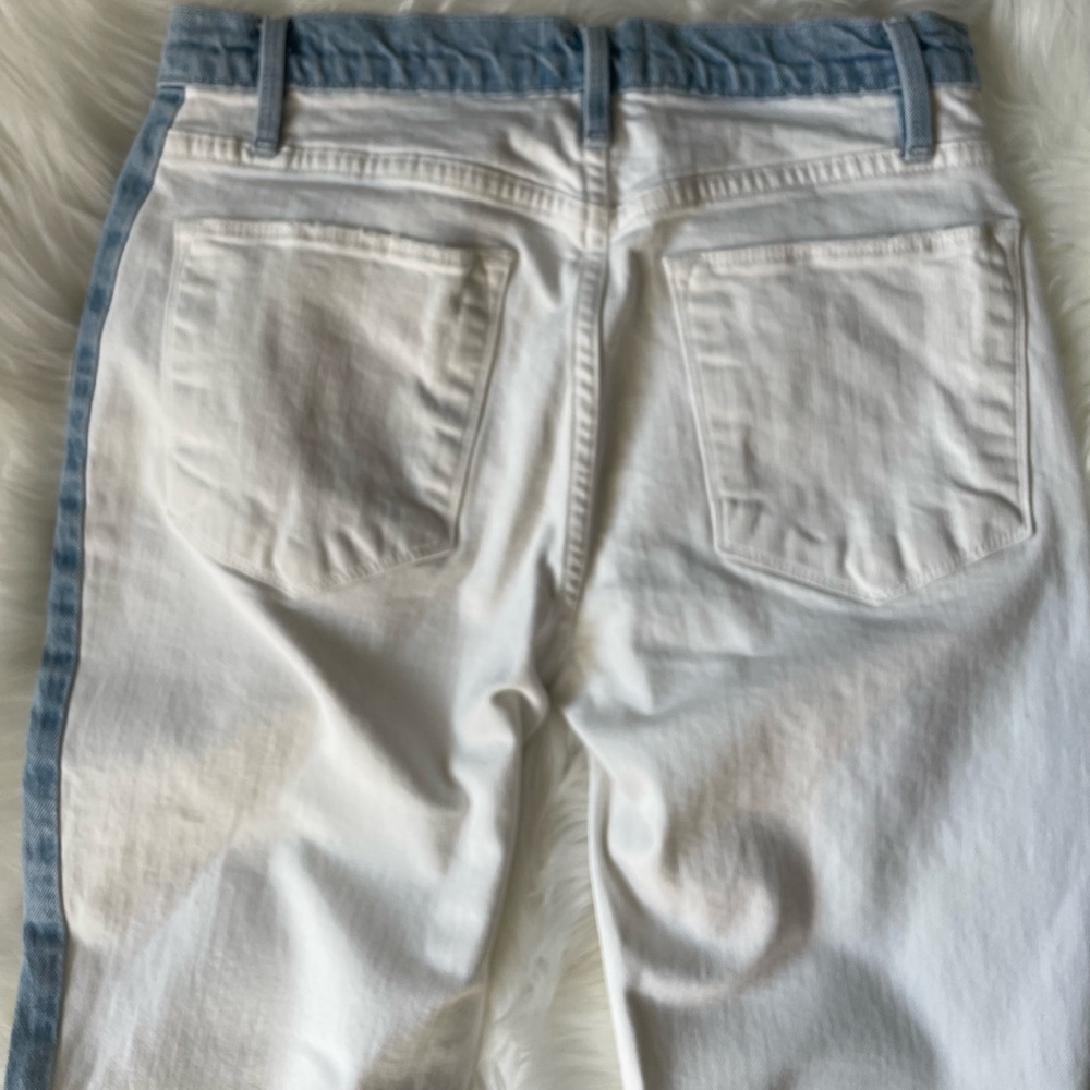 Frame Le High Straight Leg Colorblock Arizona White Jean Size 26 - Picture 7 of 7